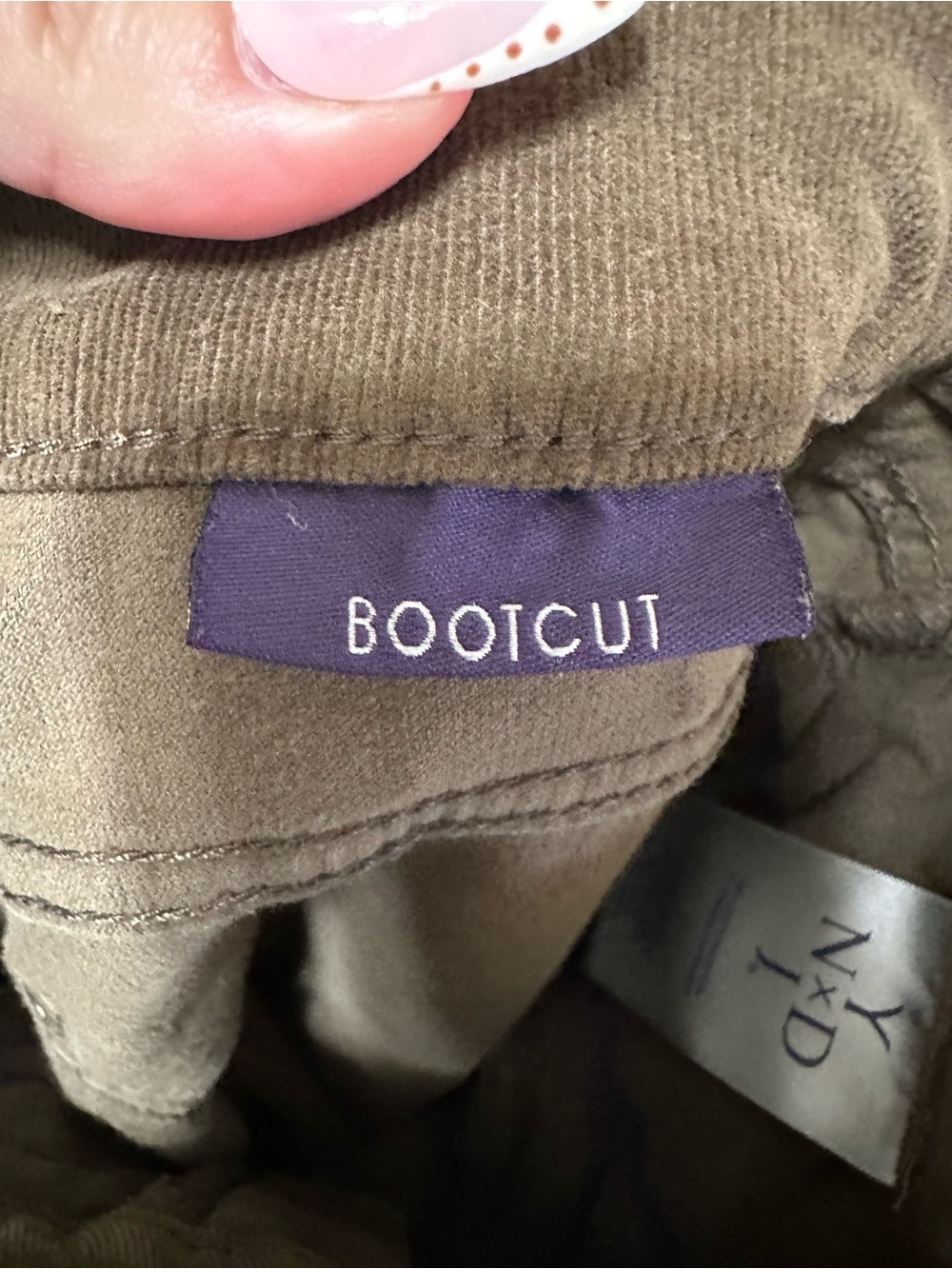 NYDJ Lift-tuck Bootcut Corduroy Pants Women Size 8 Olive Green - Picture 7 of 9